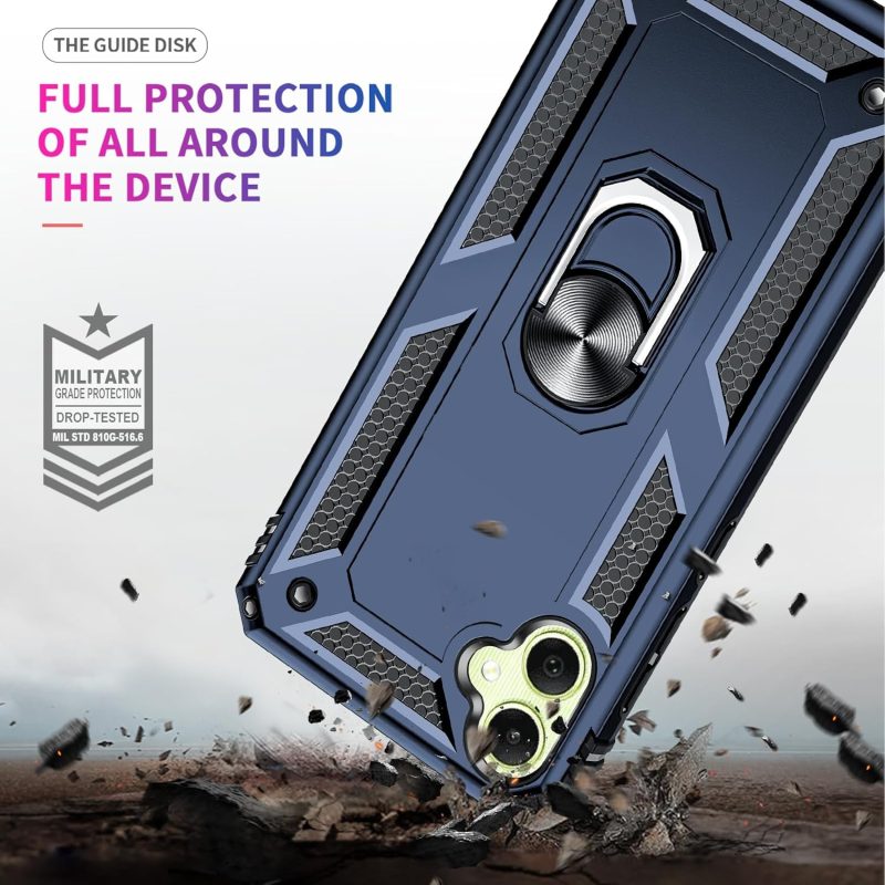 A05 LeYi for Samsung Galaxy-A05-Phone Case Samsung A05 Case with Glass Screen Protector and Camera Lens Protector Heavy Duty Rugged Protective Case Cover with Kickstand Funda para Galaxy AO5 Blue - Image 5