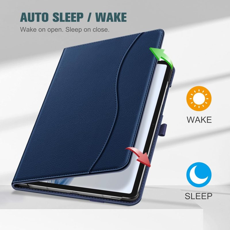 S10 Fintie Case for Samsung Galaxy Tab S10 Lite/ S10 FE/ S9 FE 5G 10.9 Inch/Tab S9 11 Inch with S Pen Holder Multi-Angle Viewing Protective Cover with Pocket Auto Sleep/Wake Dark Blue - Image 4