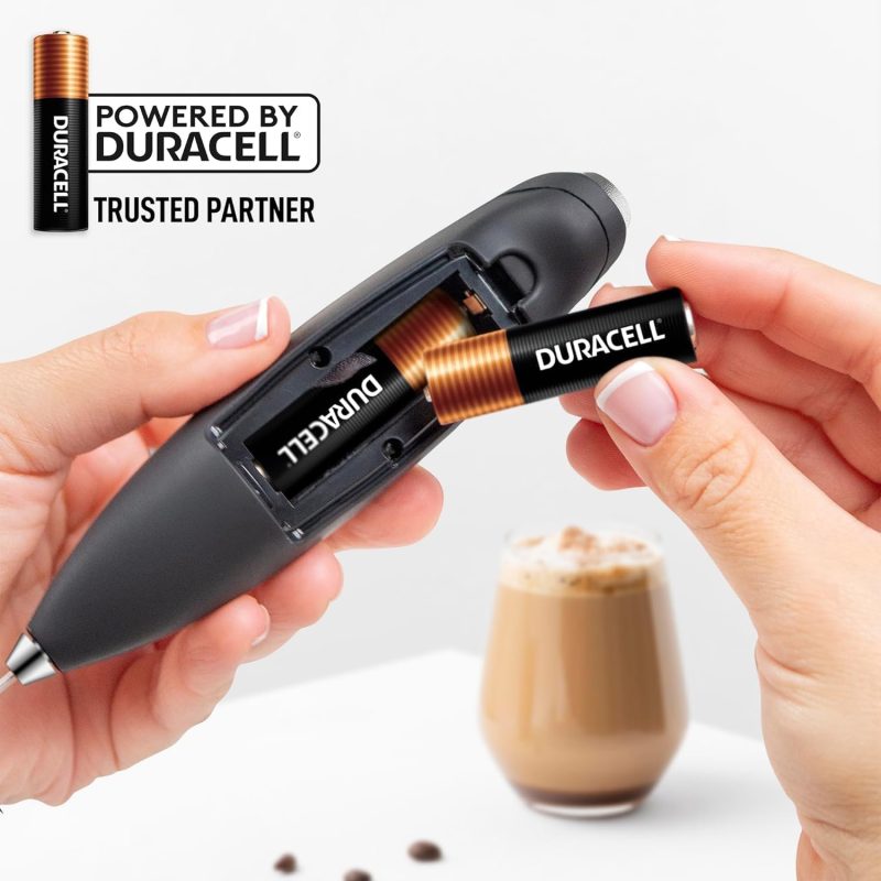 Zulay Kitchen Powerful Milk Frother Wand With 2 Duracell Batteries - Ultra Fast Handheld Drink Mixer - Electric Whisk Foam Maker For Coffee - Image 4