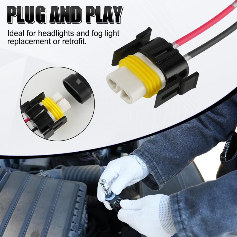 Ibrightstar H11 H9 H8 880 881 Female High Temperature Ceramic Adapter Wiring Harness Sockets Wire For Headlights Or Fog Lights - Image 6