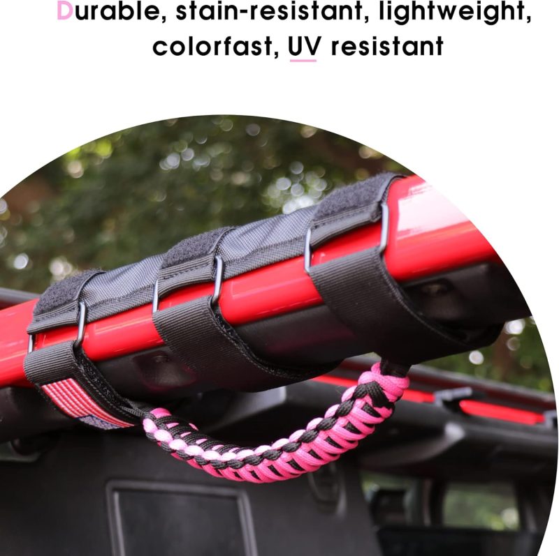 Handles Grab Roll Bar Grab Handles Grip Handle For Jeep Wrangler Accessories Tj Jk Jl Gladiator Jt Utv Atv - Upgrade Metal Buckle - Image 4