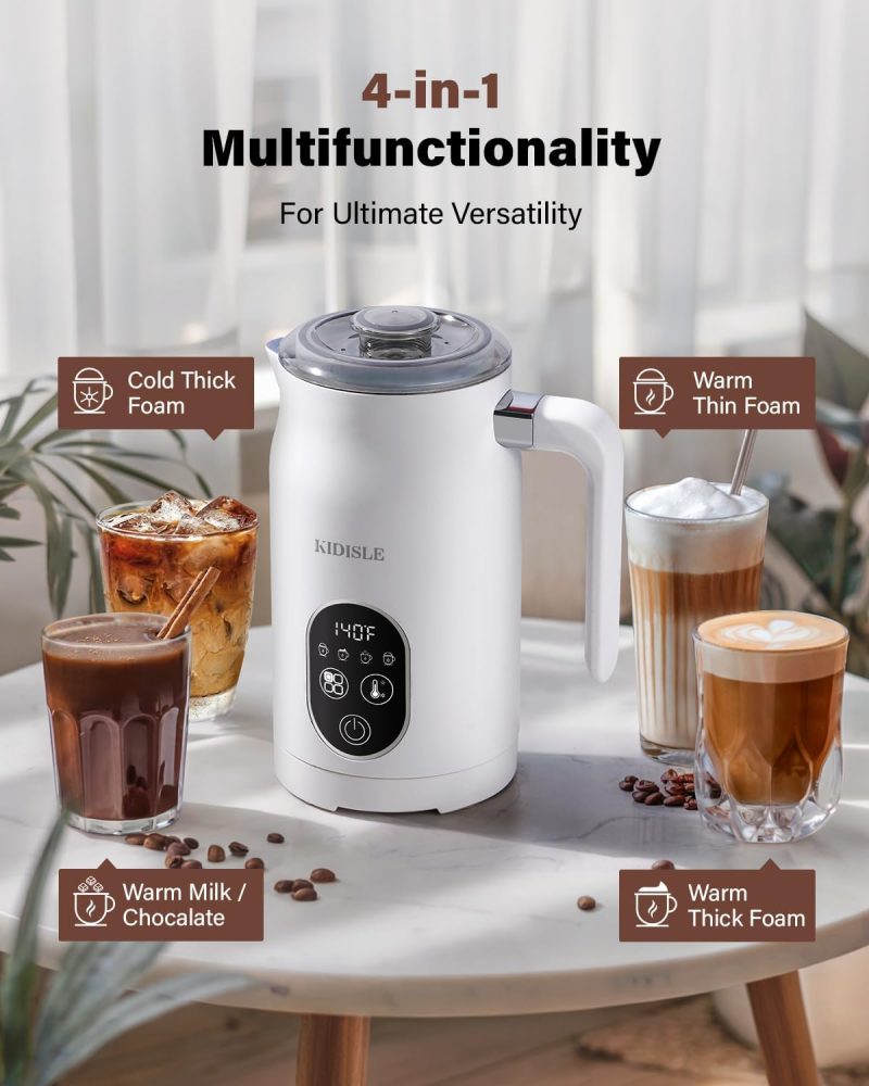 4-In-1 Electric Milk Frother And Steamer With Auto Temperature Control - Image 2