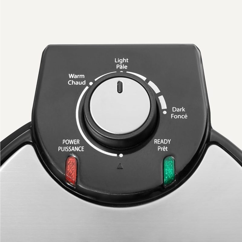 Basics Belgian Waffle Maker With Round 8-Inch Ceramic Non-Stick Plate - Image 4