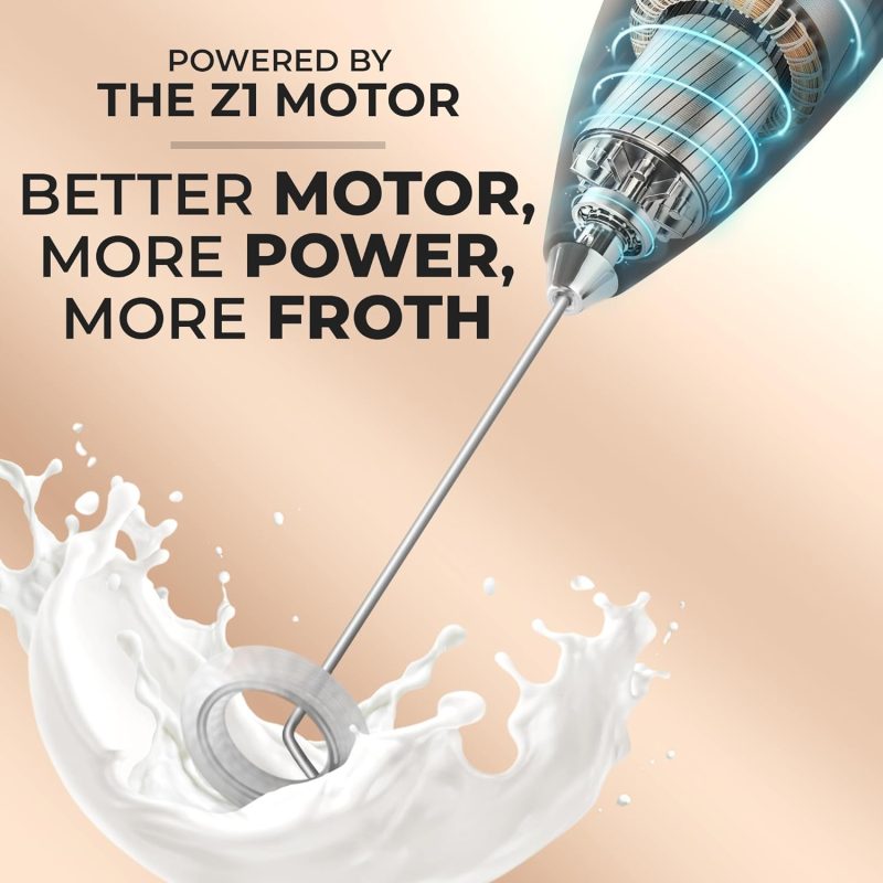 Zulay Kitchen Handheld Milk Frother With Duracell Aa Batteries – Ultra Fast Electric Mixer & Foam Maker - Image 3