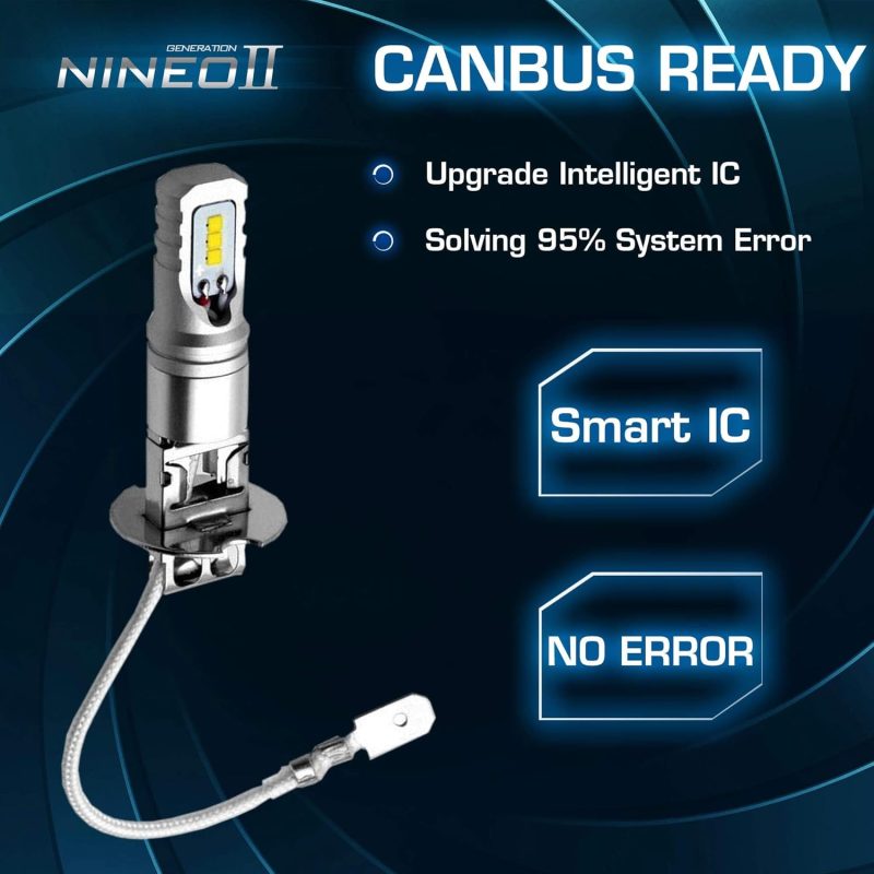 Nineo H3 Led Fog Light Bulbs - Csp Chips 6500K 800Lm Cool White Extremely Bright - Pack Of 2 - Image 4