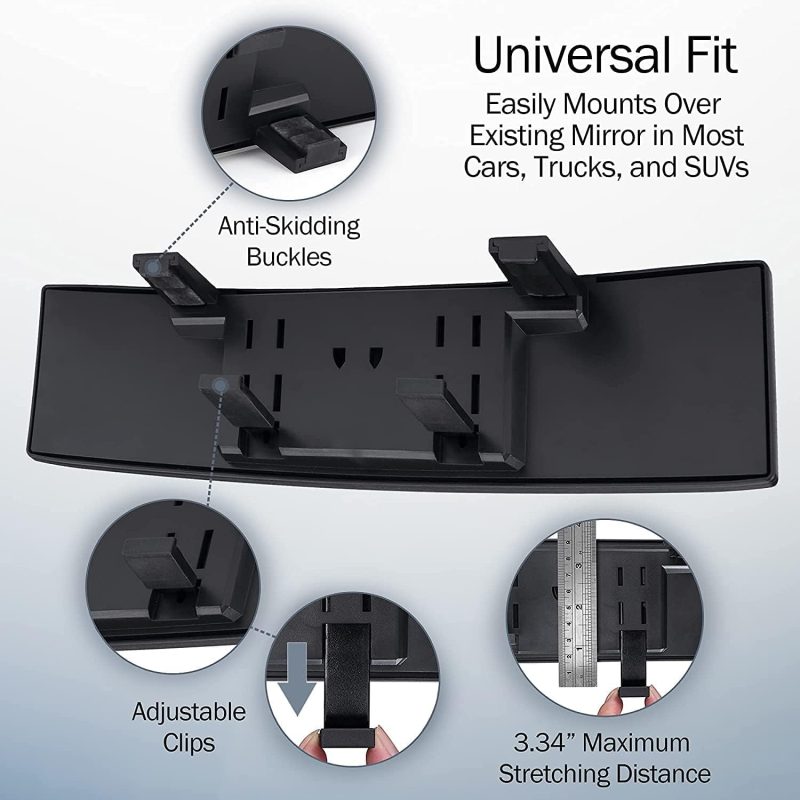 Verivue Universal Panoramic 12-Inch Rear View Mirror - Image 2