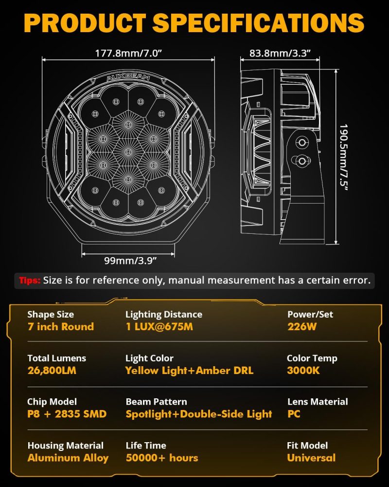 Auxbeam 7 Inch Led Side Shooter Light - Image 4