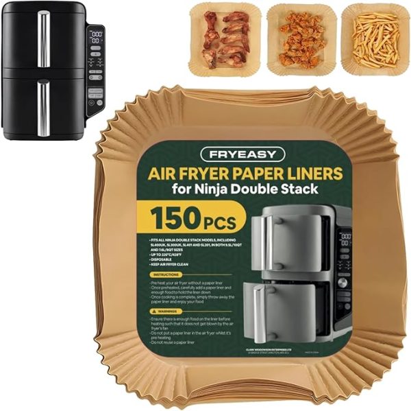Air Fryer Liners For Ninja Doublestack Sl401 8-10Qt: 150Pcs Disposable Paper Liners