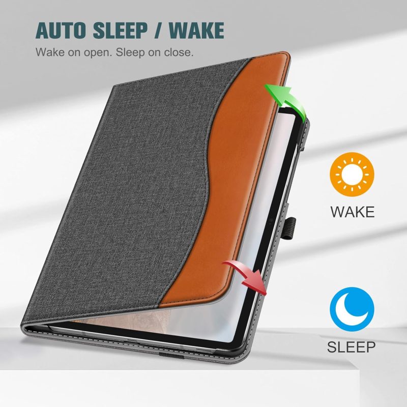 S10 Fintie Case for Samsung Galaxy Tab S10 Lite/ S10 FE/ S9 FE 5G 10.9 Inch/Tab S9 11 Inch with S Pen Holder Multi-Angle Viewing Protective Cover with Pocket Auto Sleep/Wake Denim Gray - Image 4