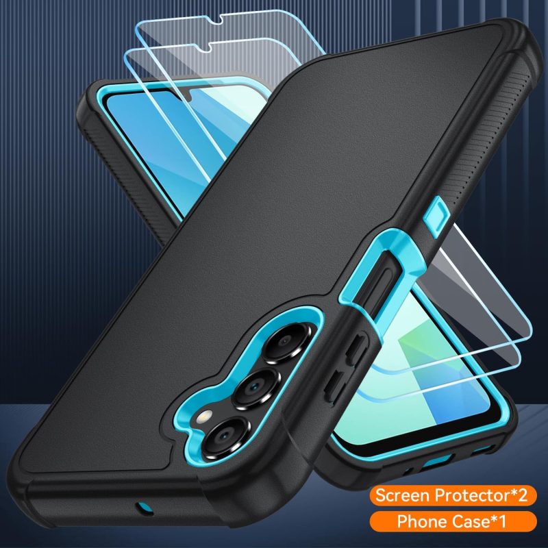 A16 Hybrid Protective Case for Galaxy A16 5G - Black/Glacier Blue - Image 4
