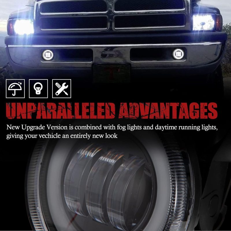 Bunker Indust Dodge Ram Led Fog Lights With Daytime Running Lights Set - Image 4