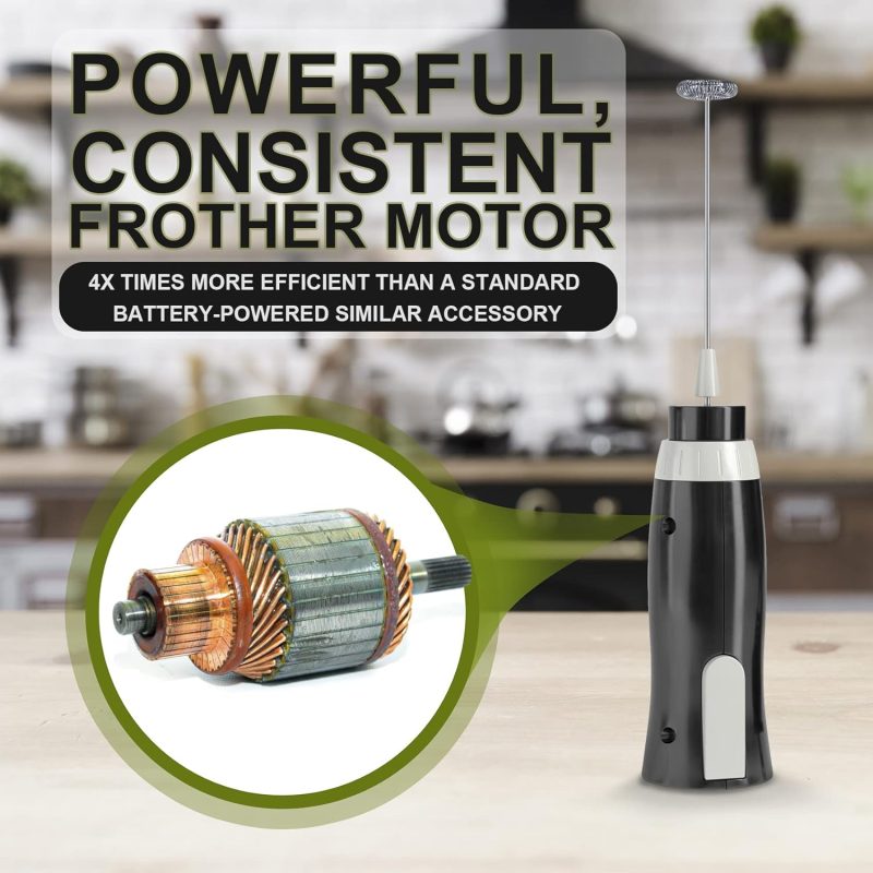 K-Brands Corded Electric Milk Frother With Plug In - Handheld Electric Whisk Stirrer Whipper - Foam Maker For Coffee - Image 4