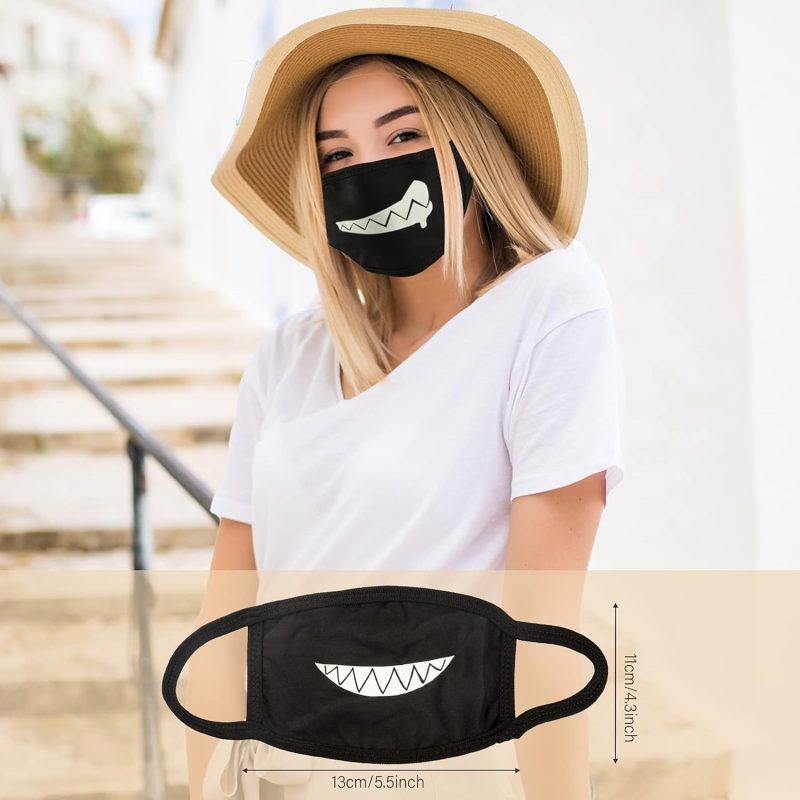 GENERIC gootrades Set of 4 Teeth Pattern Unisex Cotton Blend Anti Dust Face Mouth Mask - Image 4