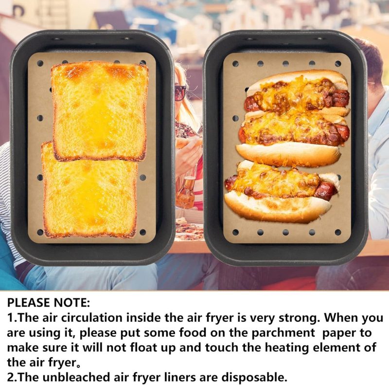 200 Sheets Air Fryer Disposable Paper Liner Compatible With Ninja Dz201/Dz401 Dual Airfryer Baking - Image 5