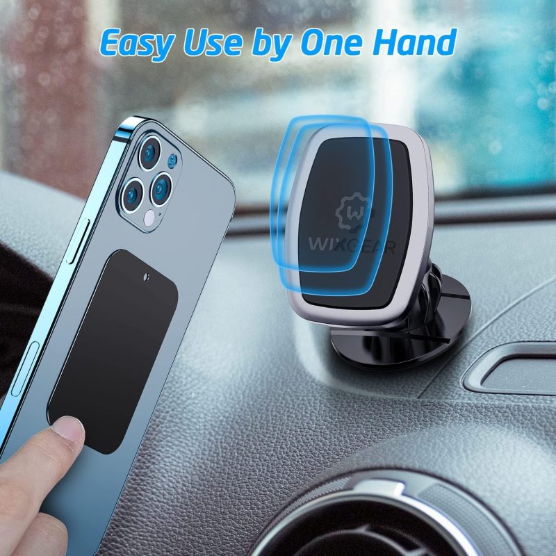 Wixgear Universal Stick On Swivel Mount (2 Pack) Dashboard Magnetic Phone Holder For Car - Image 3