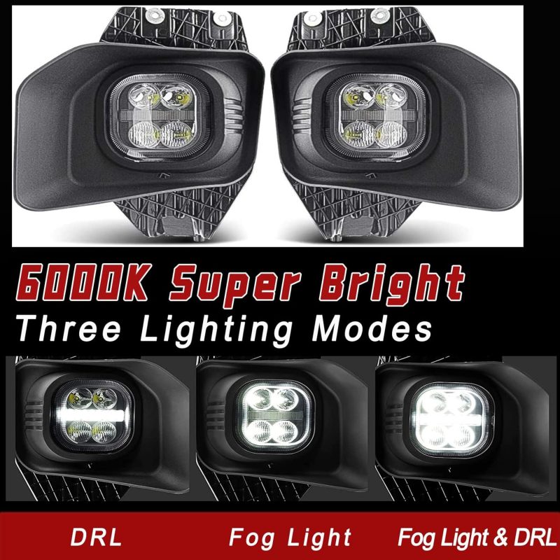 Tecoom Led Fog Lights With Daytime Running Lamps Assembly Kit Compatible With 2011 2012 2013 2014 2015 2016 Ford F-250 F-350 F-450 F-550 - Image 5