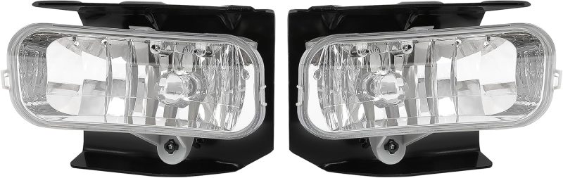 Hecasa Fog Light Assembly Compatible With 1999-2004 Ford F-150 F-250 Expedition Heritage Replacement For Fo2591105 W/Halogen Bulb Fog Lamps Clear Lens Driver & Passenger Side - Image 3