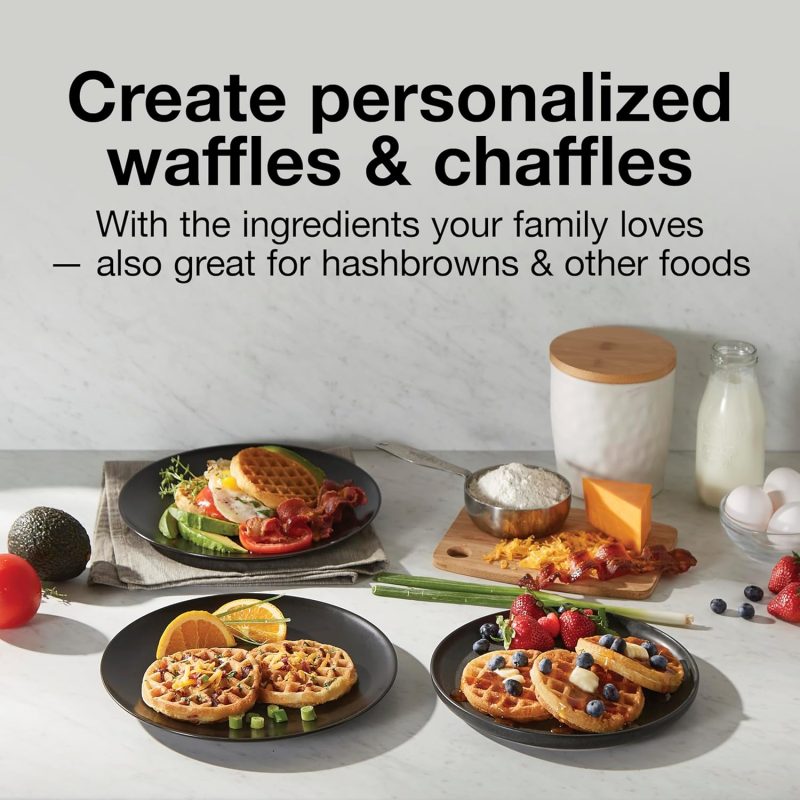 Proctor Silex Double Mini Waffle Maker Machine With 4” Round Non-Stick Grids - Image 4