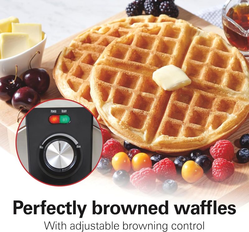 Hamilton Beach Belgian Waffle Maker With Pfas-Free Non-Stick Ceramic-Coated Plates - Image 5