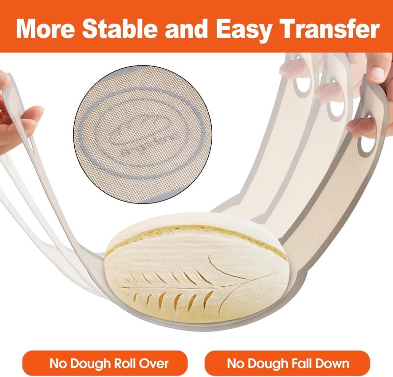 Silicone Bread Sling Oval- Non-Stick & Easy Clean Reusable Oval Silicone Baking Mat For Dutch Oven. With Long Handles Sourdough Bread Baking Mat Tools Supplier Liner - Image 2