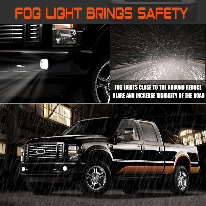 Led Fog Light Assembly With Daytime Running Lights For 2008 2009 2010 Ford F250 F350 F450 F550 Bumper Driving Fog Lamp Kit Plug & Play - Image 4