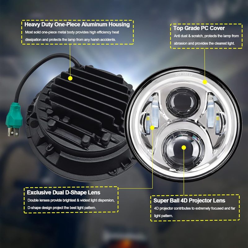 7 Inch Motorcycle Led Headlight 4.5 - Image 3
