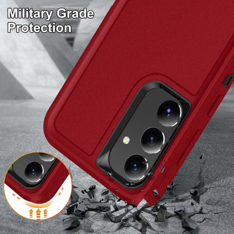 S25 Phone Case for Galaxy S25 - Red+Black - Image 3