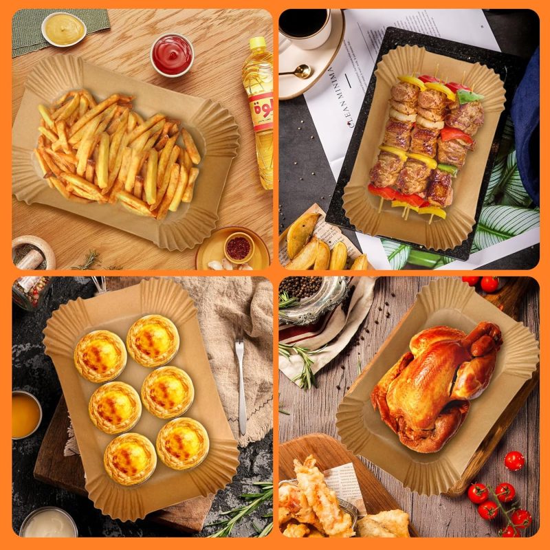 200Pcs Air Fryer Liners For Ninja: Higher Non-Stick Disposable Parchment Paper Liner For Ninja Dz201/Dz401 Dual Airfryer Baking - Food Grade Ninja Air Fryer Accessories (Rectangle - 8.6 X 5.5 Inch) - Image 6