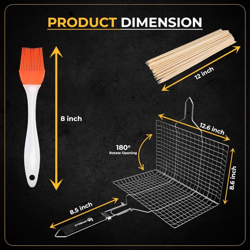 Fish Grill Baskets For Outdoor Grill Vegetables - Image 2