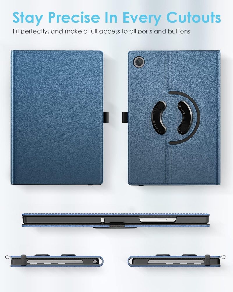2023 TiMOVO Rotating Case for Samsung Galaxy Tab A9+/A9 Plus 11 Inch 2023 90 Degree Rotating Stand Cover Support Auto Wake Sleep for Galaxy Tab A9+ Tablet SM-X210/X216/X218 Denim Blue - Image 6