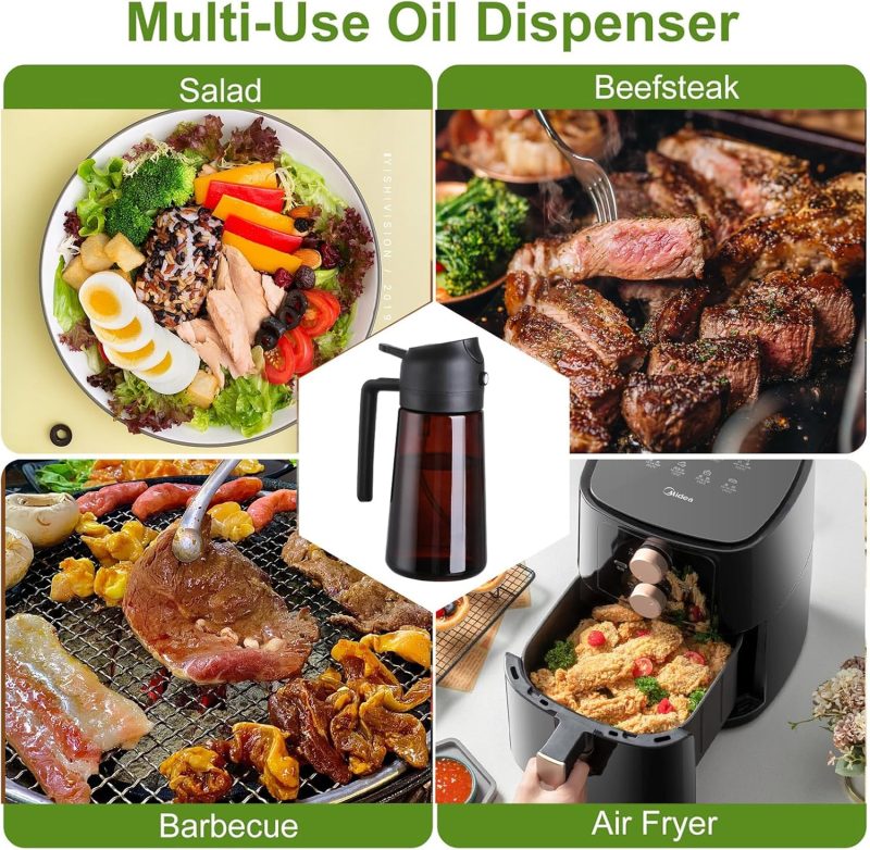 2-In-1 Glass Oil Dispenser & Sprayer - 16Oz/470Ml Leakproof Olive Oil Sprayer Bottle For Cooking - Image 6