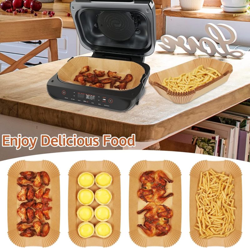 Ninja Smart Xl Air Fryer Liners - 120 Pcs Disposable Parchment Paper Rectangular For Ninja Foodi Air Fryer Accessories - Image 3