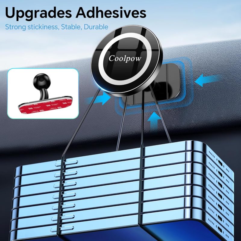 For Iphone Magsafe Car Mount Dashboard【Stronger Magnets】 Magnetic Phone Holder For Car Dash【Hands Free 】 Magsafe Car Holder For Car Fit Iphone 15 14 13 12 Pro Max Plus Mini Mag Safe Case &Cell Phone - Image 5