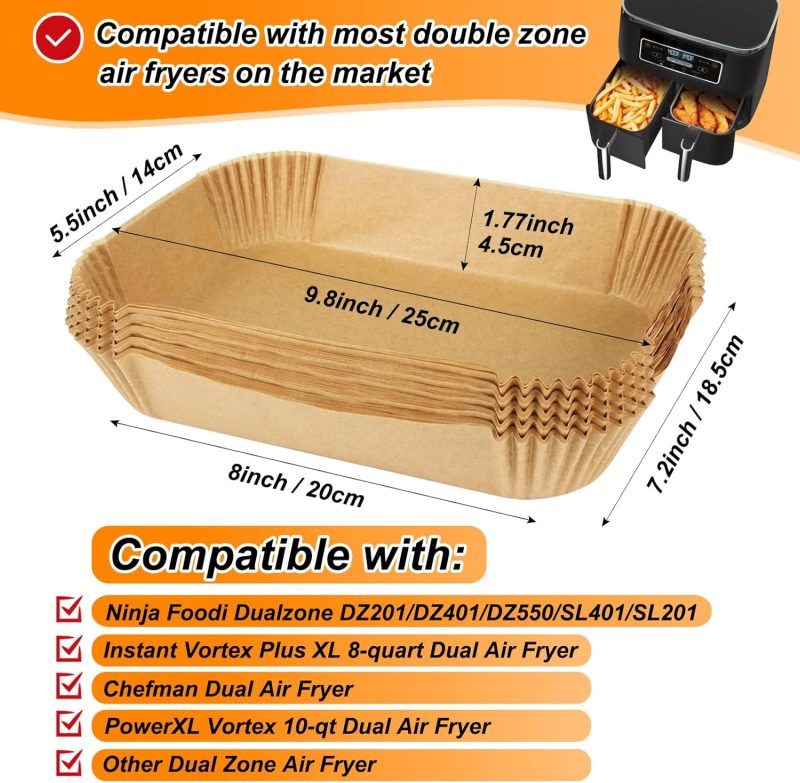 Bykitchen Air Fryer Liners For Ninja Dual Air Fryer - Image 2