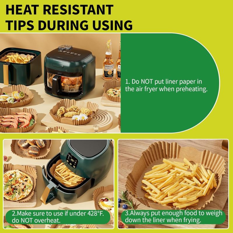 100 Pcs Air Fryer Disposable Paper Liners - Image 3