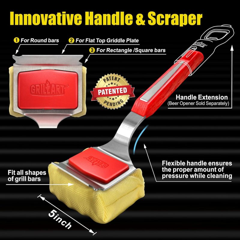 Grillart Grill Brush Bristle Free. Steamwizards Bbq Replaceable Cleaning Head - Image 4