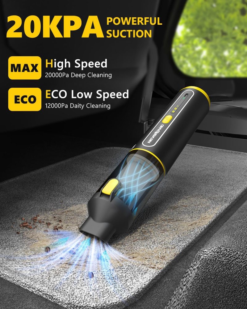 Neverland Car Vacuum - 20000Pa Powerful Suction Mini Vacuum Cleaner Blowing & Inflating 4-In-1 Portable Vacuum Cordless For Car - Image 2