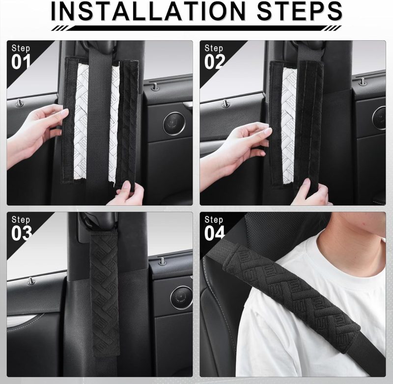 Justtop 2-Pack Universal Car Seat Belt Pads Cover For A More Comfortable Driving - Image 5