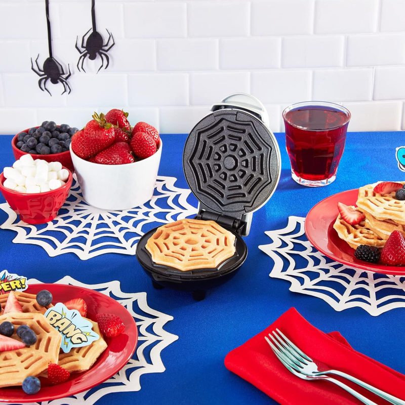 Dash Spiderweb Mini Waffle Maker Halloween Produces Waffles! Easy To Clean & Non-Stick Surfaces! Make Your Own Tasty Homemade Halloween Treats! White - Image 5