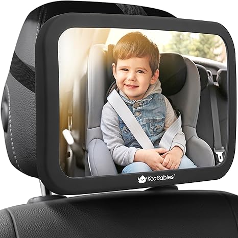 Safety Baby Car Seat Mirror - Wide Shatterproof Backseat Infant Car Mirror For Baby Rear Facing