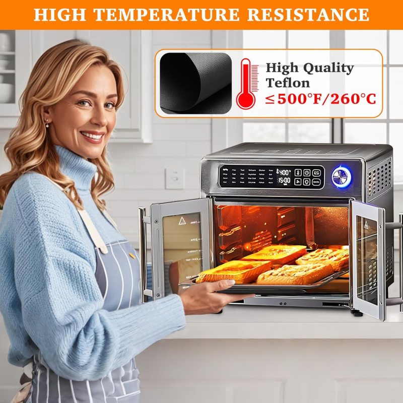 5 Pcs Teflon Mats Oven Liner For Emeril Lagasse 26 Qt French Door 360 Air Fryer - Image 6