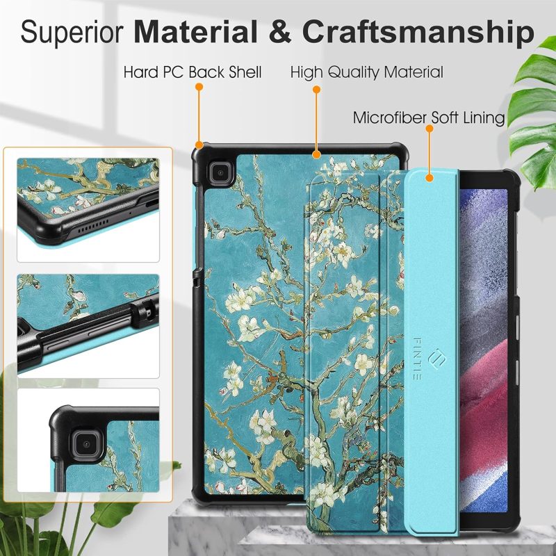 2021 Fintie Slim Case for Samsung Galaxy Tab A7 Lite 8.7 Inch 2021 Model (SM-T220/T225/T227) Ultra Thin Lightweight Hard Back Shell Tri-Fold Stand Cover Blossom - Image 6