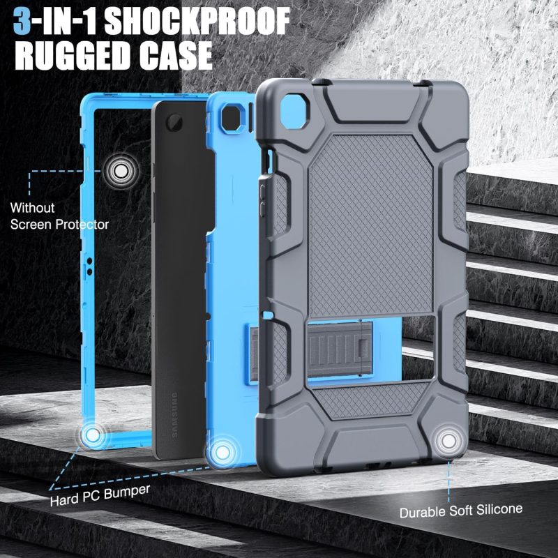 2024 Case for Samsung Galaxy Tab A9+/A9 Plus 11” 2024 Model (SM-X210/X216/X218) Heavy Duty Shockproof Rugged High Impact Protective Case Grey - Image 5