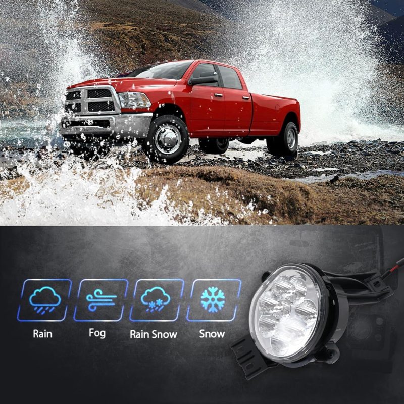 2Pcs Led Fog Lights Lamps Replacement For 2002-2008 Dodge Ram 1500 2003-2009 Durango Truck - Image 4