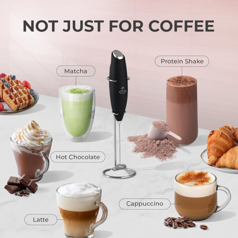 Zulay Kitchen Powerful Milk Frother Wand With 2 Duracell Batteries - Ultra Fast Handheld Drink Mixer - Electric Whisk Foam Maker For Coffee - Image 3