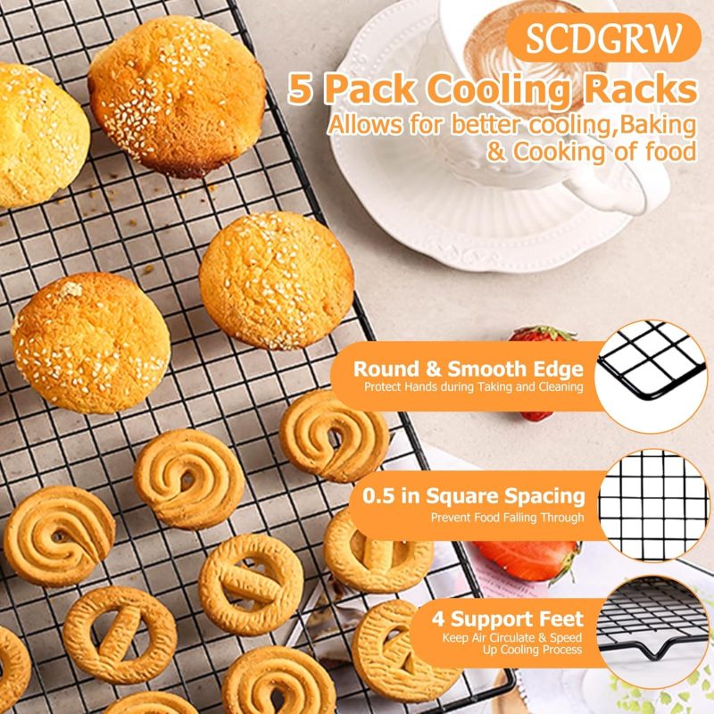 5Pcs Cooling Racks For Cooking And Baking 10 - Image 2