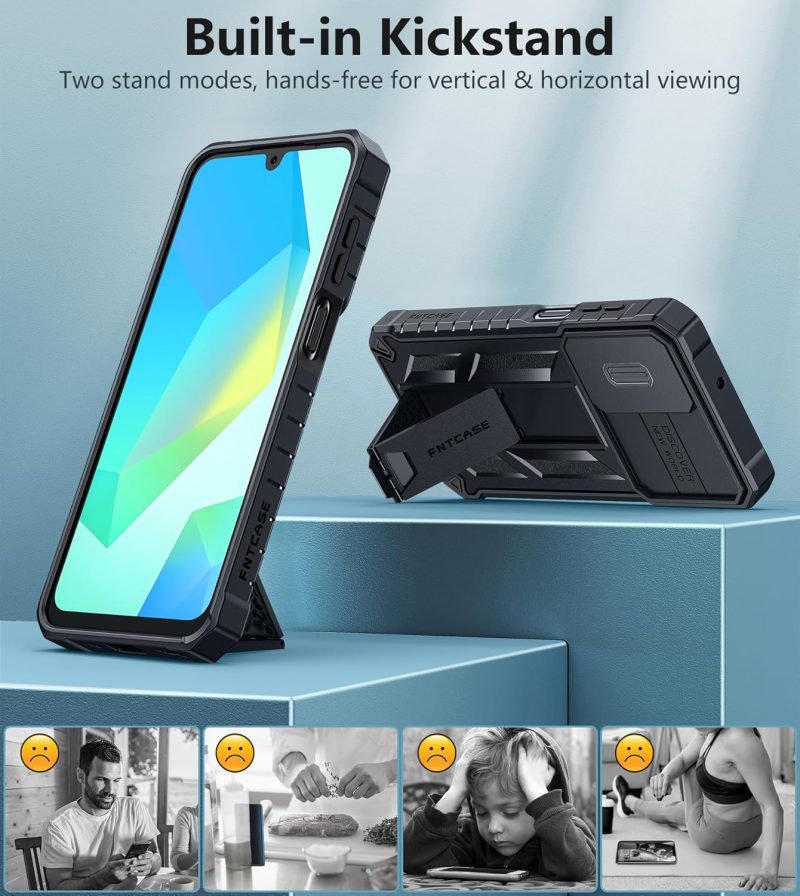 FNTCASE Hybrid Protective Case for Galaxy A16-5G - Black - Image 4
