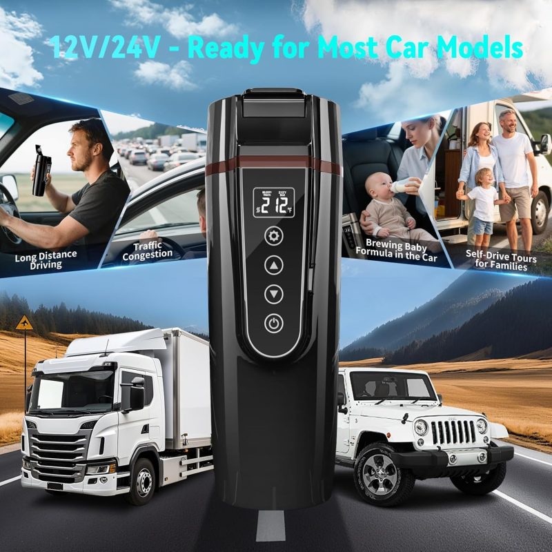 Car Electric Kettle For Travel : Fvpe 12V/24V Small Electric Water Kettle - Image 5