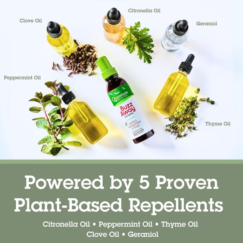 Quantum Buzz Away Extreme Tick & Mosquito Repellent - Powerful Deet Free Peppermint & Citronella Oil Outdoor Bug Spray Repels Bugs Off Your Skin - Image 4