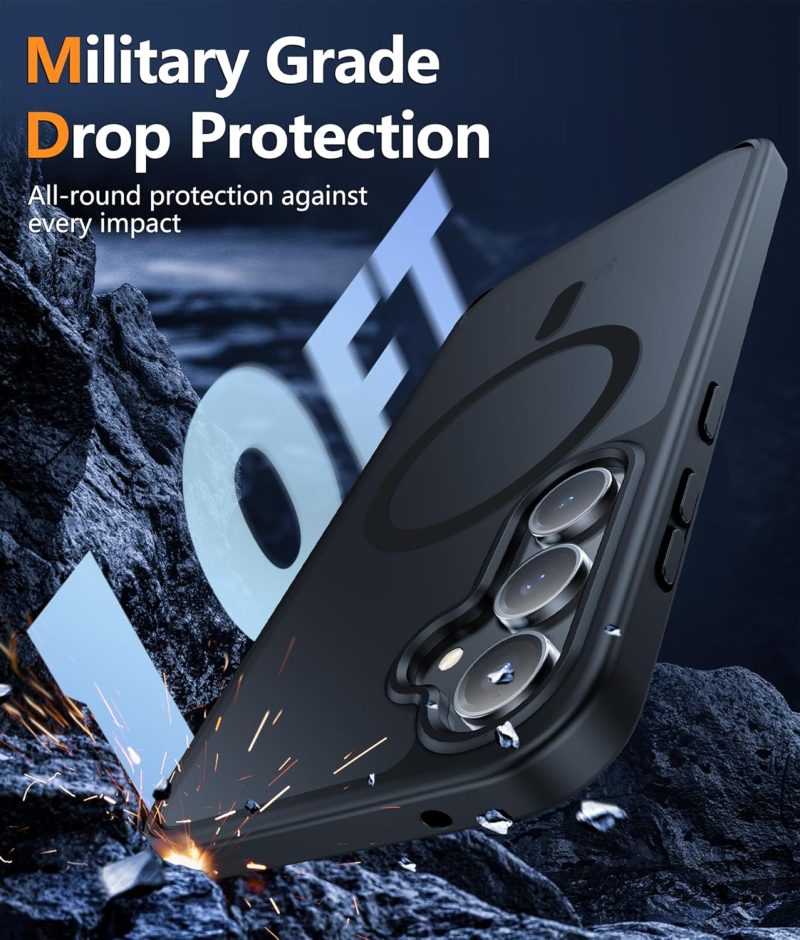 FNTCASE Hybrid Protective Case for Galaxy S23 - Magnetic Black - Image 3